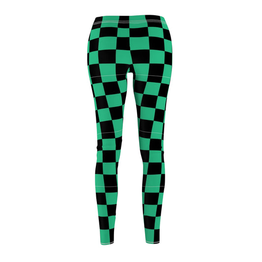 Vibrant Checker Print Women's Leggings, Casual Fitness Tights, Trendy Athleisure Pants, Exercise Yoga Wear, Fashionable Activewear