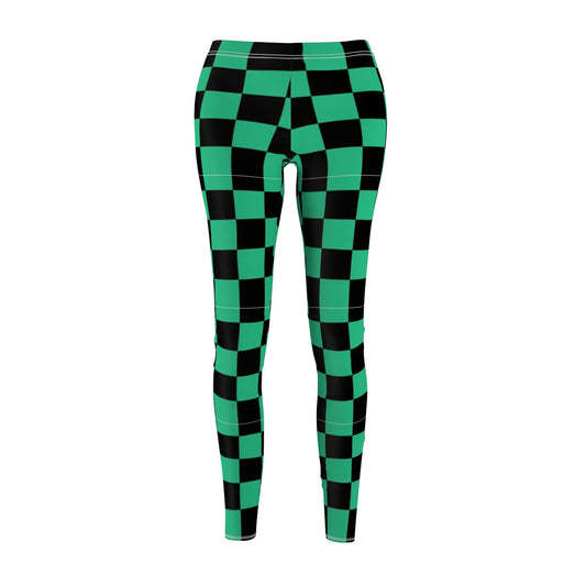 Vibrant Checker Print Women's Leggings, Casual Fitness Tights, Trendy Athleisure Pants, Exercise Yoga Wear, Fashionable Activewear