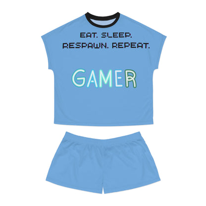 Gamer Pajama Set, Women's Short Pajama Set, Video Game Sleepwear, Gaming Gift for Her, Comfortable Loungewear