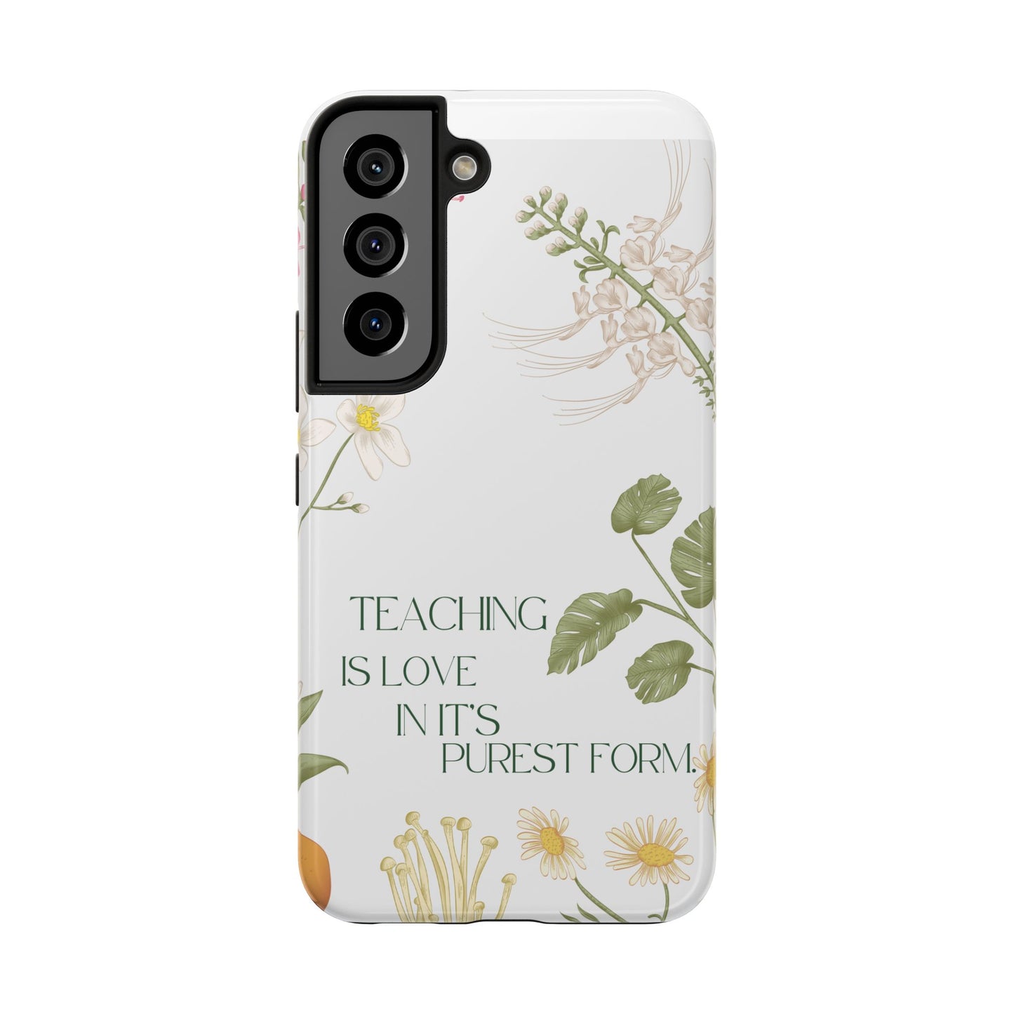 Inspirational Tough Phone Cases - Teaching is Love Design, Motivational Phone Cover, Gift for Teachers, Nature-Inspired Case, Floral [...]