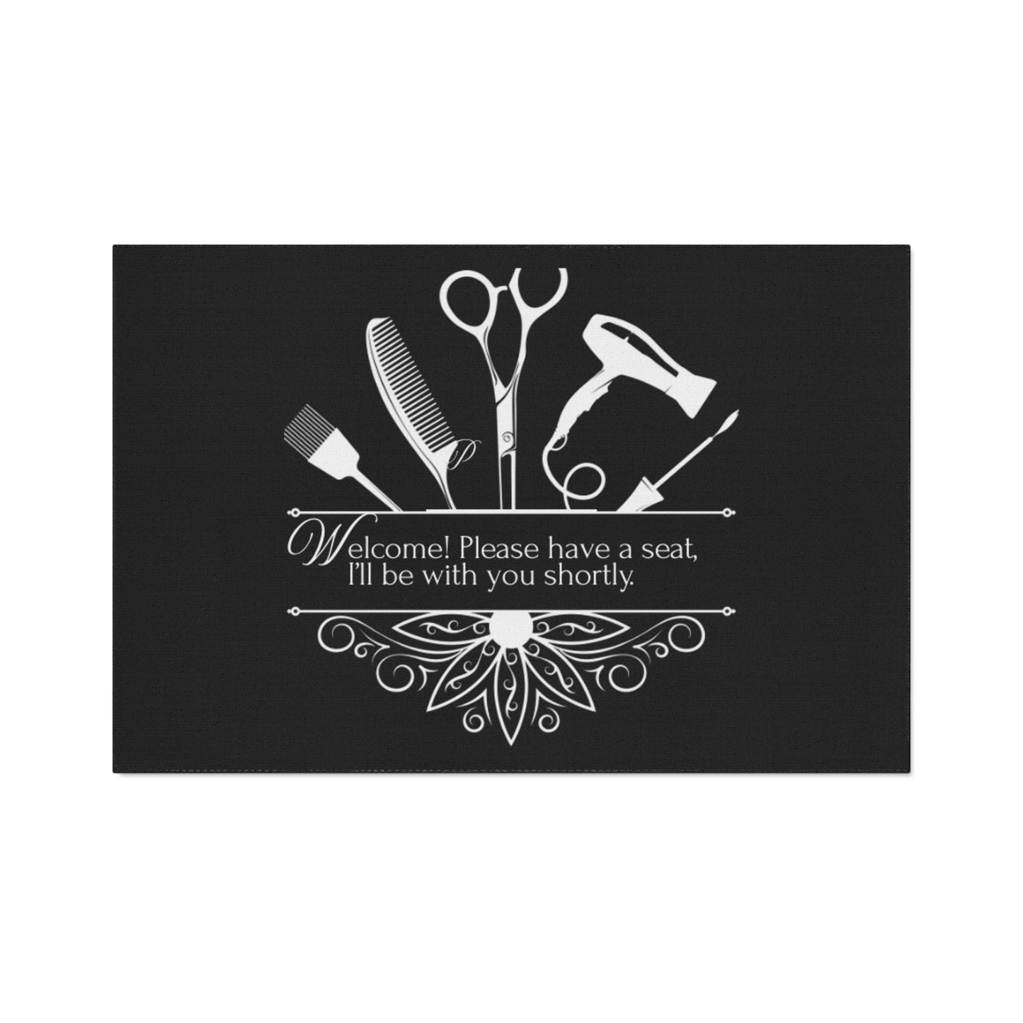 Stylish Salon Studio Floor Mat - Beauty Studio Decor, Welcome Home Mat, Durable Entryway Rug, Personalized Gifts, Hair Salon Essentials