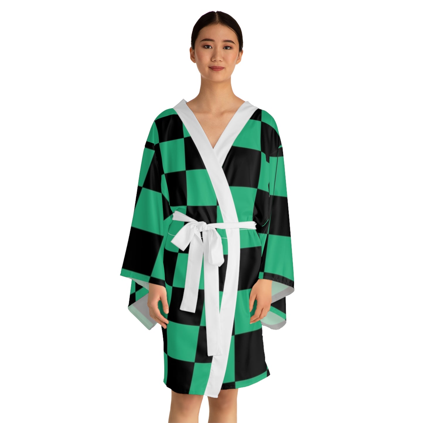 Anime Demon Slayer Silk Bathrobe Kimono and Cosplay