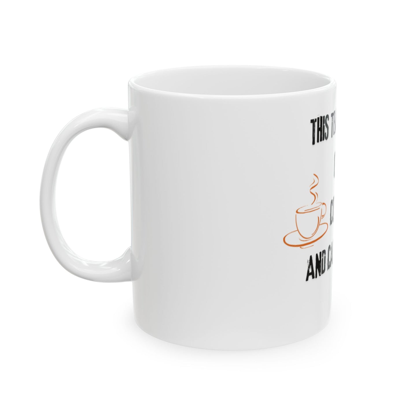 Coffee & Candy Corn Mug | Funny Ceramic Cup for Educators, Back to School Gift, Halloween, Classroom Decor