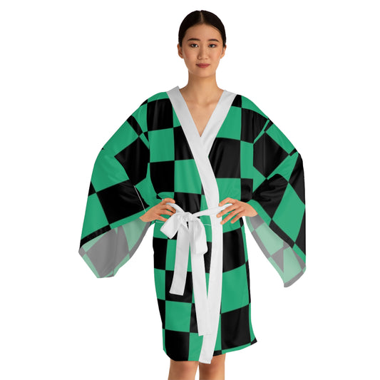 Anime Demon Slayer Silk Bathrobe Kimono and Cosplay