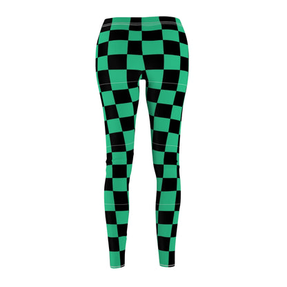 Vibrant Checker Print Women's Leggings, Casual Fitness Tights, Trendy Athleisure Pants, Exercise Yoga Wear, Fashionable Activewear