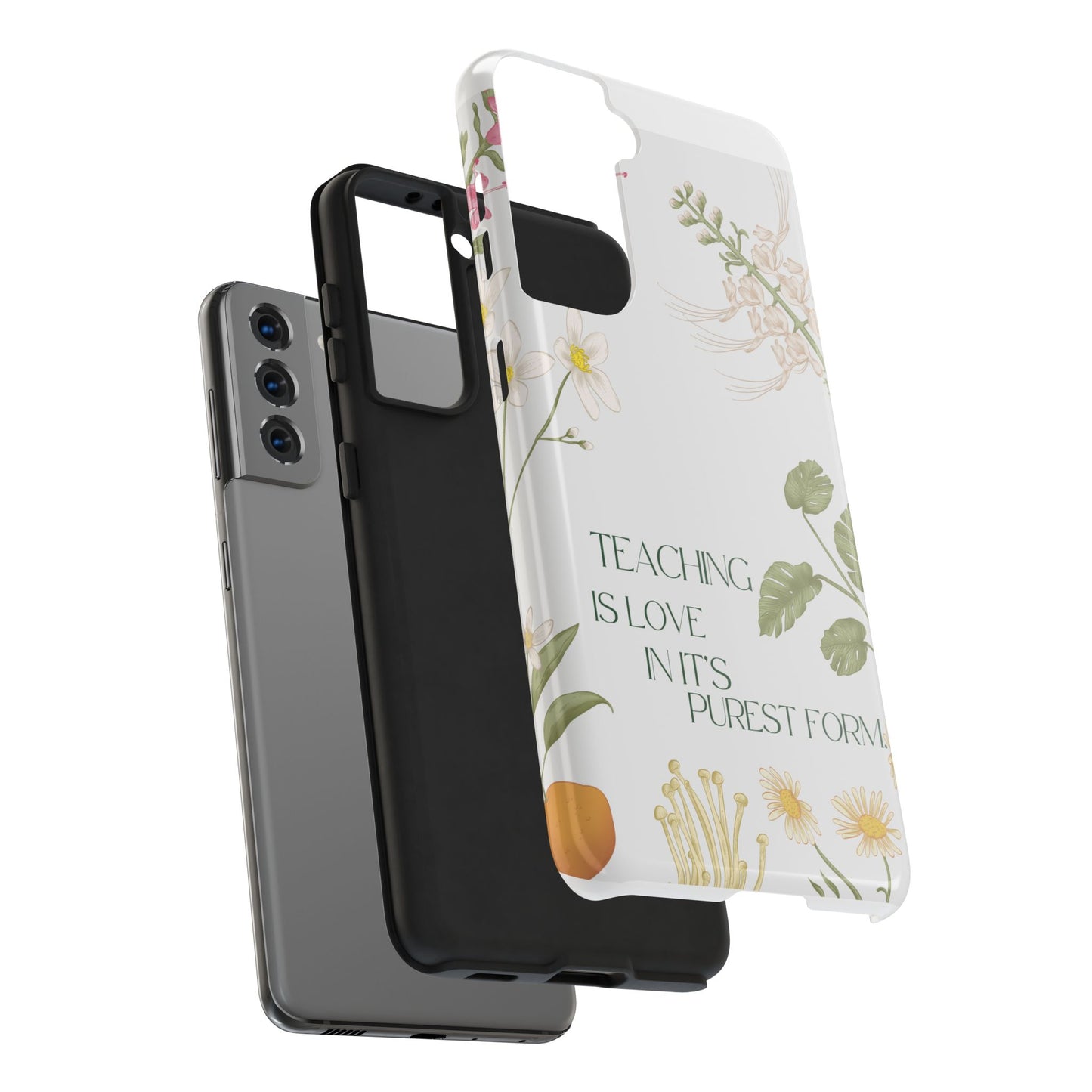 Inspirational Tough Phone Cases - Teaching is Love Design, Motivational Phone Cover, Gift for Teachers, Nature-Inspired Case, Floral [...]