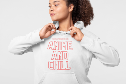 Always Down to Anime and Chill Hoodie, Cozy Anime Sweatshirt, Graphic T Shirt Anime Lovers, Streetwear, Casual Wear, Fall Fashion