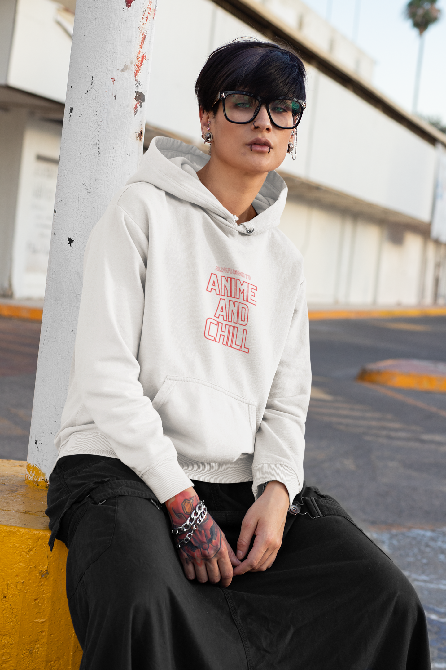 Always Down to Anime and Chill Hoodie, Cozy Anime Sweatshirt, Graphic T Shirt Anime Lovers, Streetwear, Casual Wear, Fall Fashion