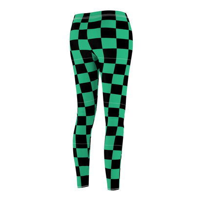 Vibrant Checker Print Women's Leggings, Casual Fitness Tights, Trendy Athleisure Pants, Exercise Yoga Wear, Fashionable Activewear