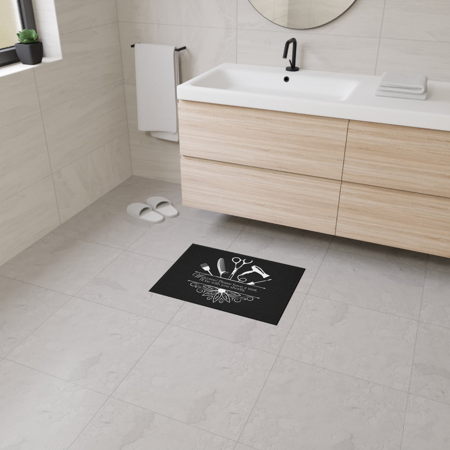 Stylish Salon Studio Floor Mat - Beauty Studio Decor, Welcome Home Mat, Durable Entryway Rug, Personalized Gifts, Hair Salon Essentials