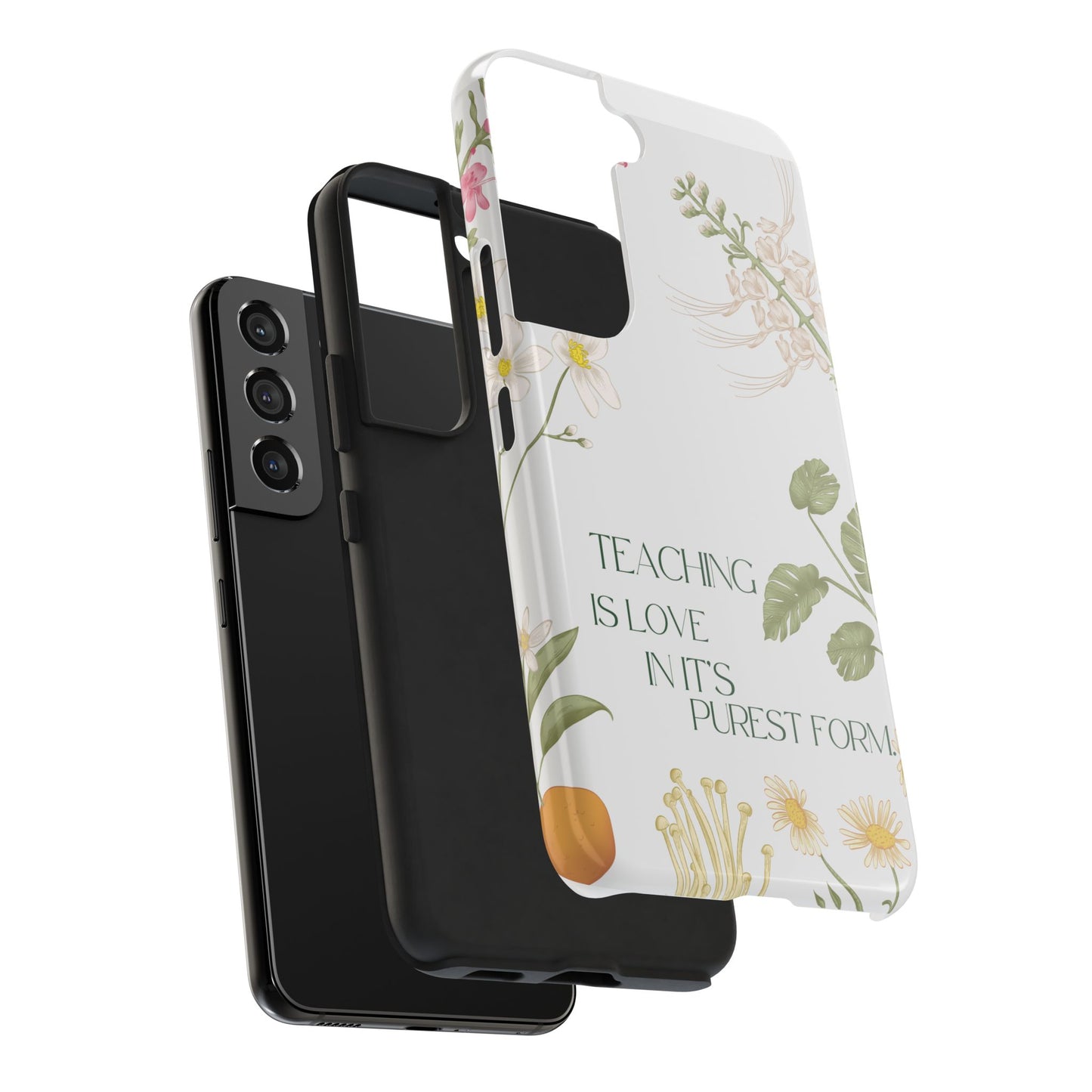 Inspirational Tough Phone Cases - Teaching is Love Design, Motivational Phone Cover, Gift for Teachers, Nature-Inspired Case, Floral [...]