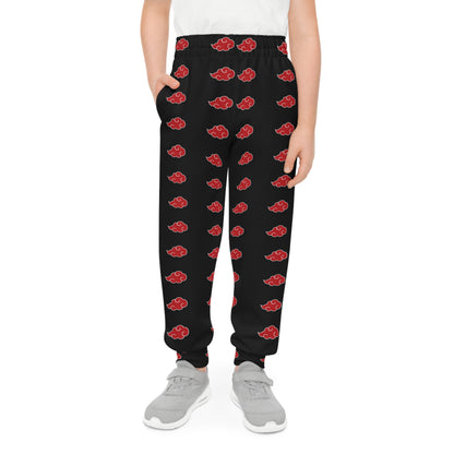 Youth Joggers with Red Rose Pattern | Trendy Athletic Pants for Kids, Comfortable Joggers for Play, Gifts for Birthdays, Activewear