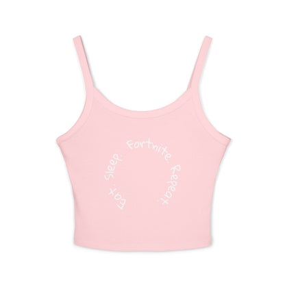 Fortnite Sleep Repeat Tank Top, Casual Summer Spaghetti Strap, Gamer Girl Fashion, Fun Gift, Beach Wear, Vacation Outfit