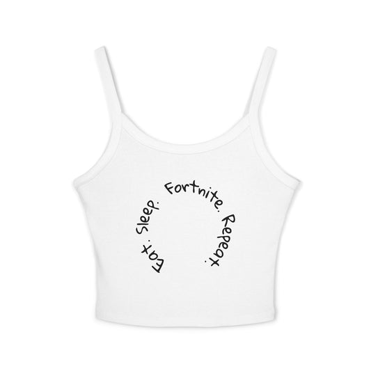 Fortnite Sleep Repeat Tank Top, Casual Summer Spaghetti Strap, Gamer Girl Fashion, Fun Gift, Beach Wear, Vacation Outfit
