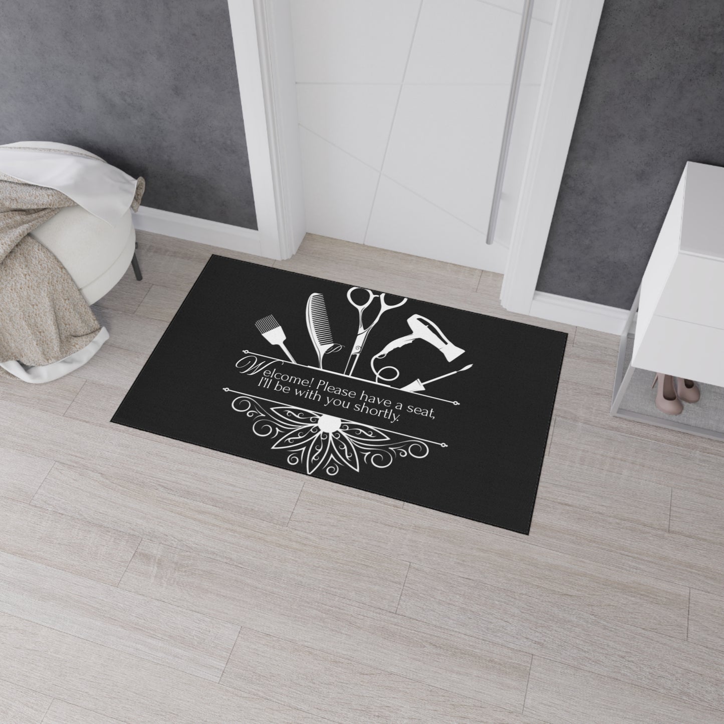 Stylish Salon Studio Floor Mat - Beauty Studio Decor, Welcome Home Mat, Durable Entryway Rug, Personalized Gifts, Hair Salon Essentials