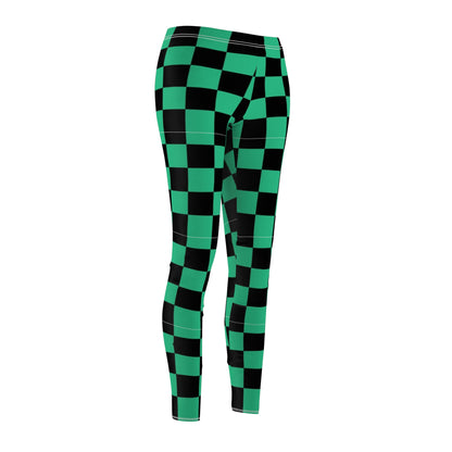 Vibrant Checker Print Women's Leggings, Casual Fitness Tights, Trendy Athleisure Pants, Exercise Yoga Wear, Fashionable Activewear