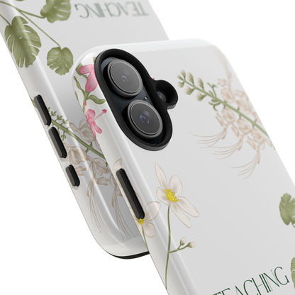 Inspirational Tough Phone Cases - Teaching is Love Design, Motivational Phone Cover, Gift for Teachers, Nature-Inspired Case, Floral [...]